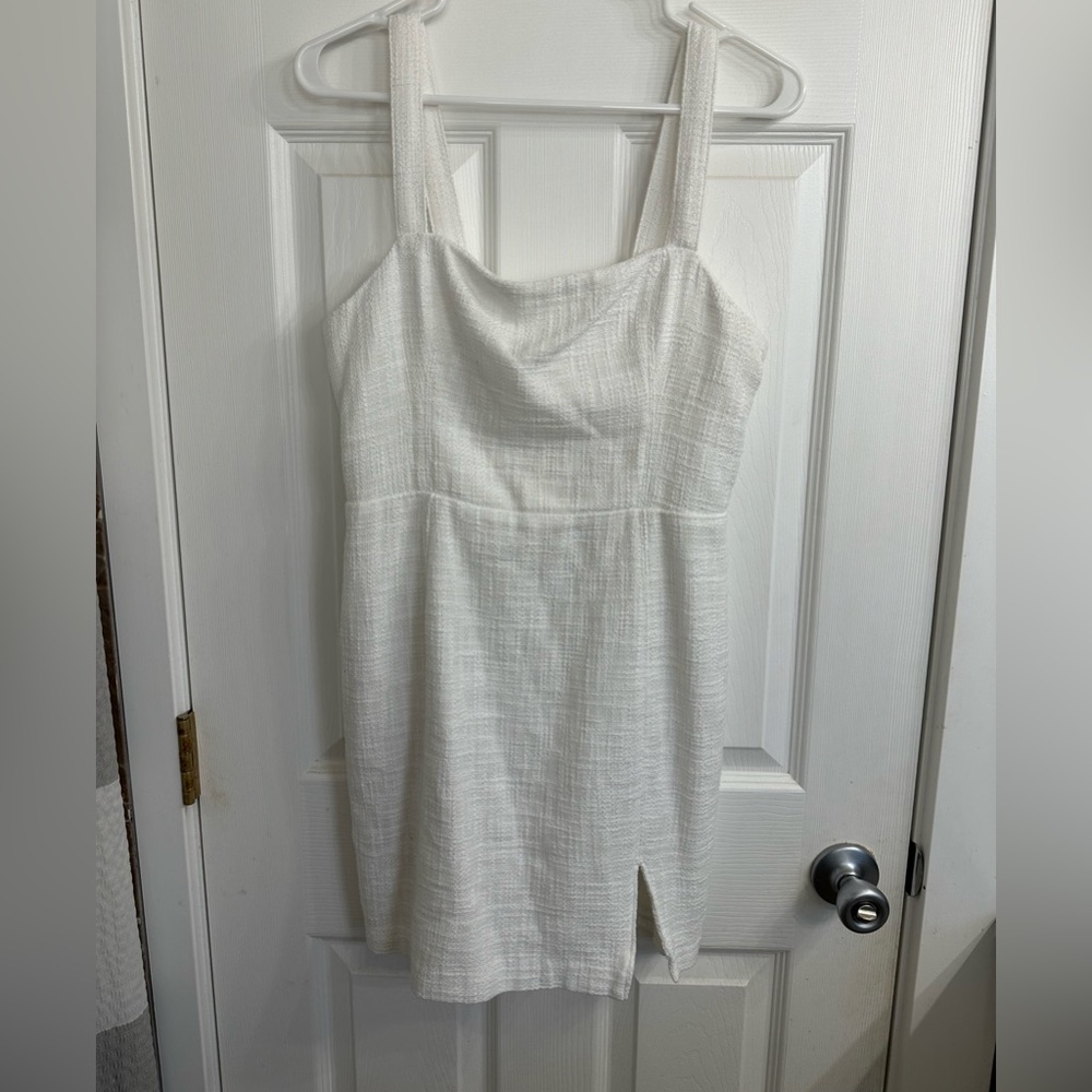 Abercrombie & Fitch White Tweed Mini Dress - Medium